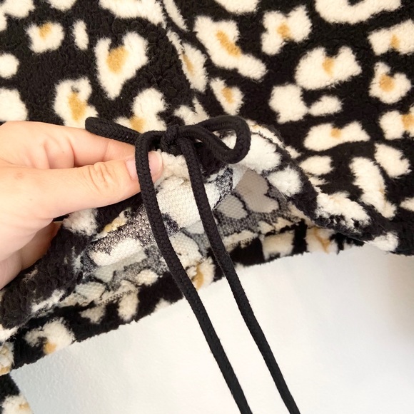 wild fable leopard crop sherpa hoodie sweatshirt small or large - Picture 10 of 16